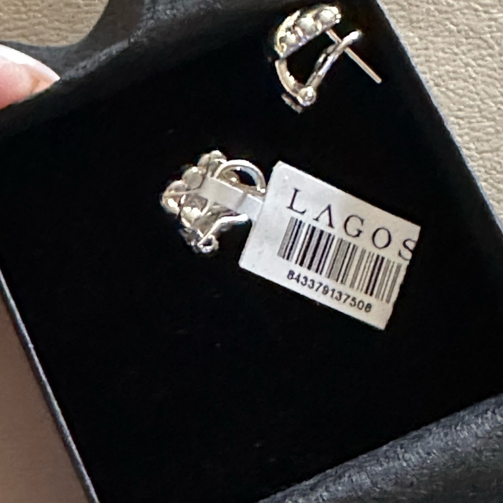 LAGOS Embrace Two-Tone X Omega Clip 11MM Earrings - Picture 7 of 12
